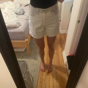 Abercrombie & Fitch Cream Jean Shorts Modern Style